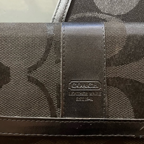 Coach Black Classic Wallet with Check Book Holder - Picture 3 of 7
